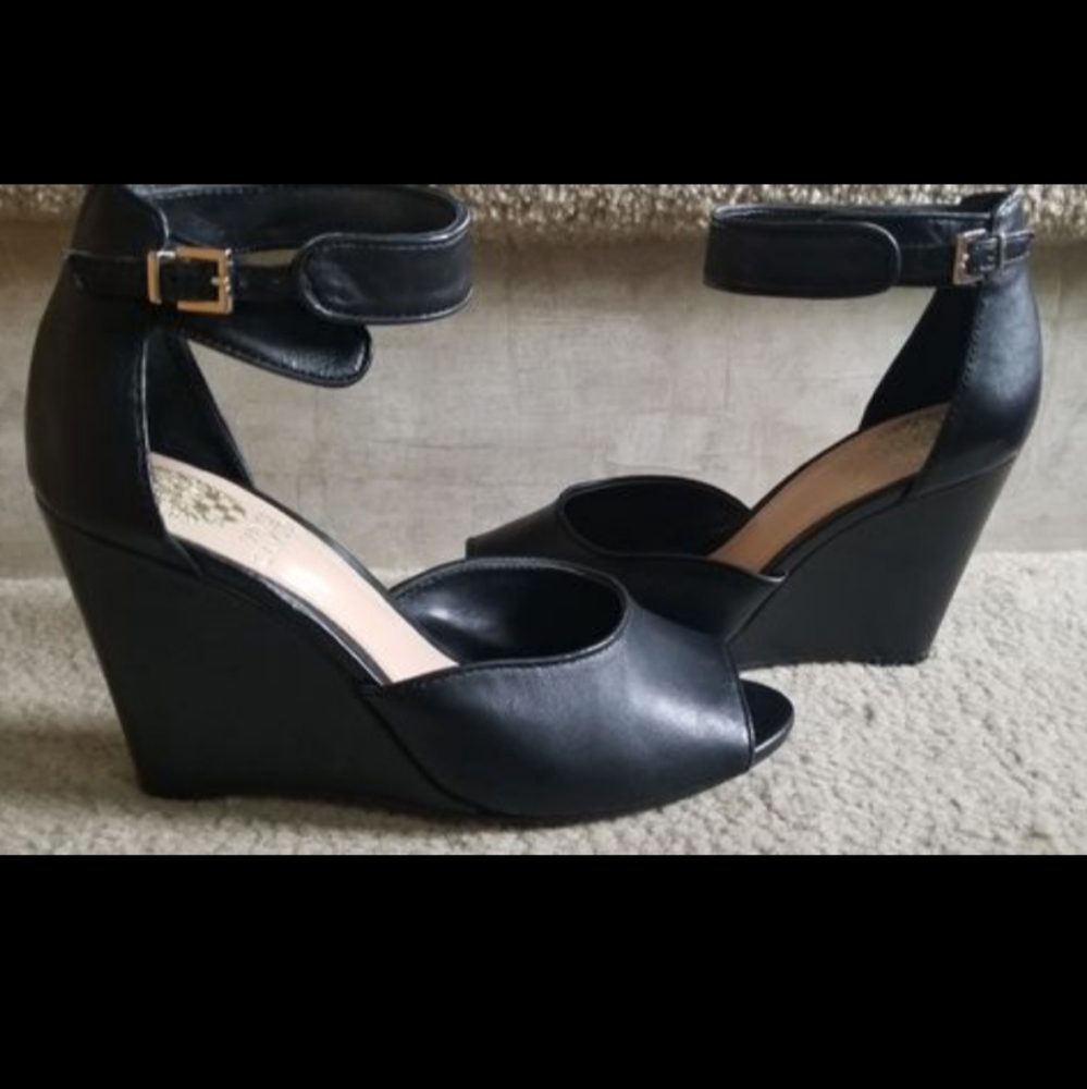 Vince Camuto ankle strap wedges